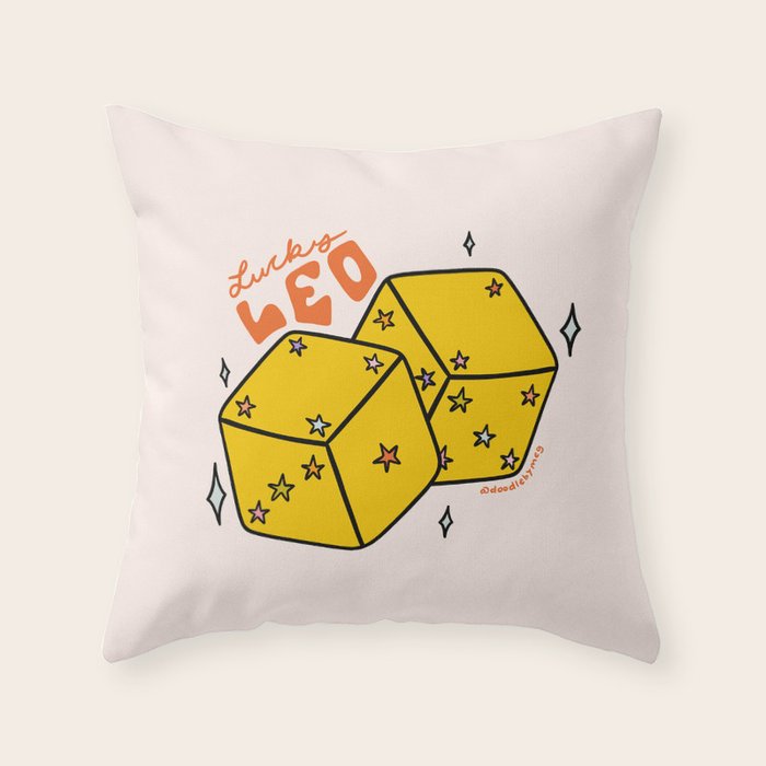 Leo Dice Throw Pillow Gallery Image 1