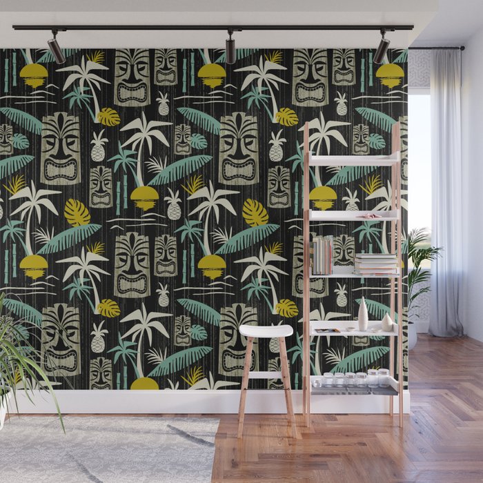 Island Tiki - Black Wall Mural Gallery Image 1