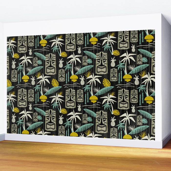 Island Tiki - Black Wall Mural Gallery Image 2