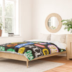 Fun retro quote sticker pattern Duvet Cover Gallery Image 2