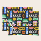 Fun retro quote sticker pattern Placemat Gallery Image 1