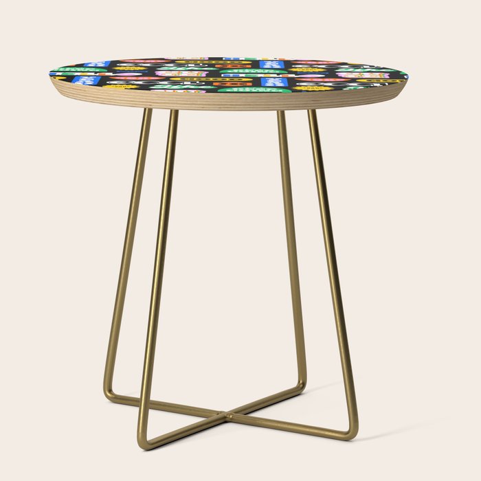 Fun retro quote sticker pattern Side Table Gallery Image 1