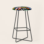 Fun retro quote sticker pattern Stool Gallery Image 1