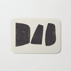 Black & White Minimalist Abstract Shapes Patterns Black Ink Painting Bath Mat Gallery Image 1