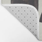 Black & White Minimalist Abstract Shapes Patterns Black Ink Painting Bath Mat Gallery Image 2