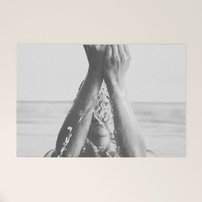 Wild and free, just like the sea - Female portrait black and white photography - photograph Welcome Mat Gallery Image 1