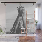 Wild and free, just like the sea - Female portrait black and white photography - photograph Wall Mural Gallery Image 1