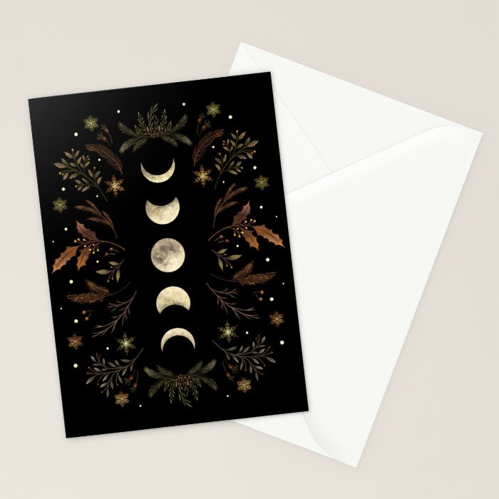 Moonlight Garden - Winter Brown Stationery Card Gallery Image 2