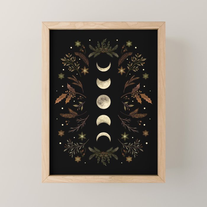 Moonlight Garden - Winter Brown Mini Art Print Gallery Image 1