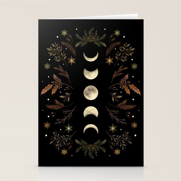 Moonlight Garden - Winter Brown Stationery Card Gallery Image 2