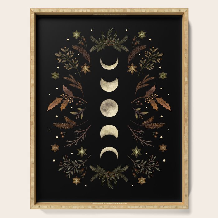 Moonlight Garden - Winter Brown Serving Tray Gallery Image 1