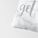 Get Naked, Funny Bathroom Art,  Marble, Blush Pink, Grey Pillow Sham Gallery Image 4