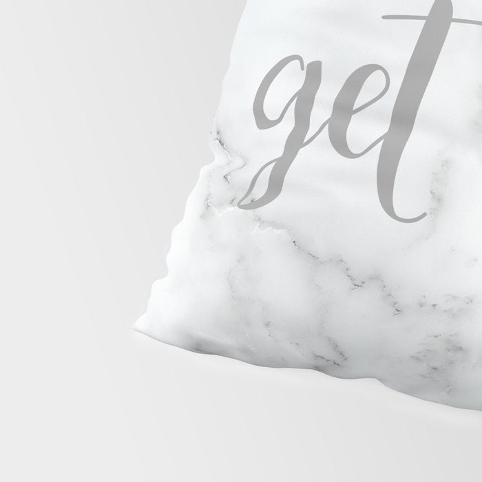 Get Naked, Funny Bathroom Art,  Marble, Blush Pink, Grey Pillow Sham Gallery Image 4