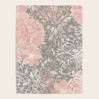Floral Dahlias, Blush Pink, Gray, White Poster Gallery Image 4
