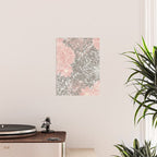 Floral Dahlias, Blush Pink, Gray, White Poster Gallery Image 2