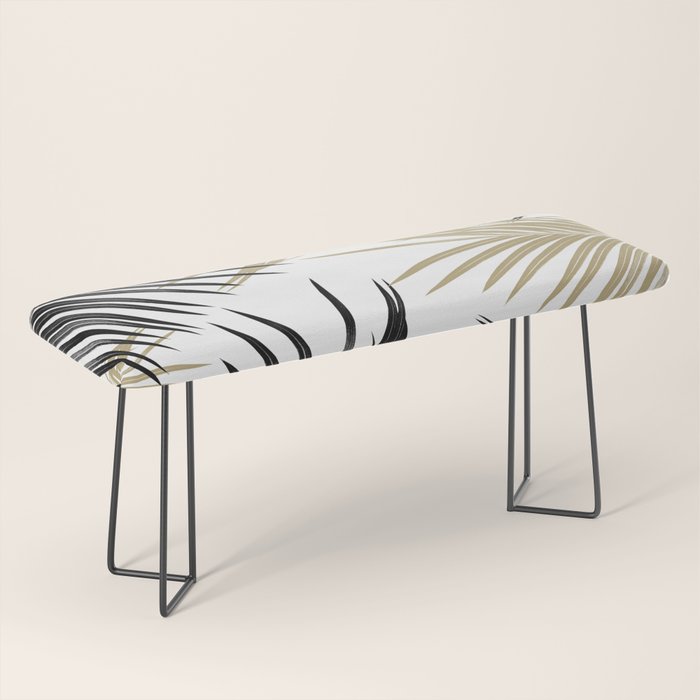 Gold Black Palm Leaves Dream #1 #tropical #decor #art #society6 Bench Gallery Image 1