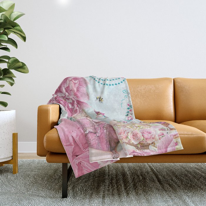 Marie Antoinette Wallflower Throw Blanket Gallery Image 1