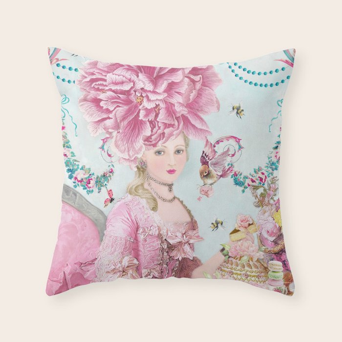 Marie Antoinette Wallflower Throw Pillow Gallery Image 1