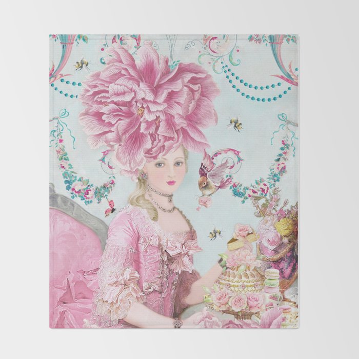 Marie Antoinette Wallflower Throw Blanket Gallery Image 2
