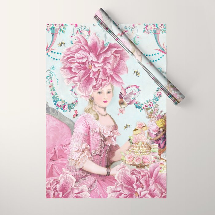 Marie Antoinette Wallflower Wrapping Paper Gallery Image 1
