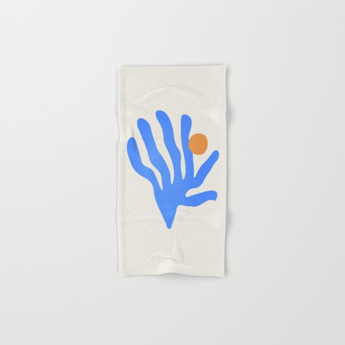 Jazz Blue Leaf: Matisse Series 02 | Mid-Century Edition Bath Towel Gallery Image 1