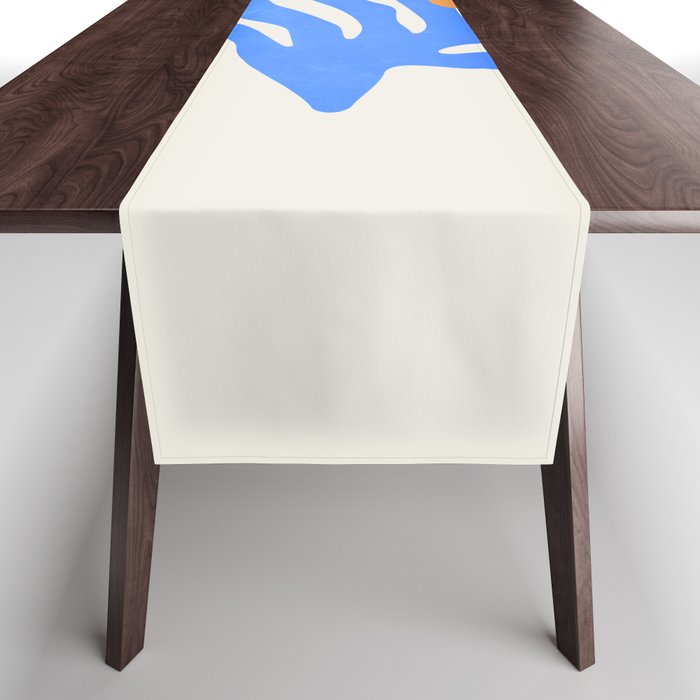 Jazz Blue Leaf: Matisse Series 02 | Mid-Century Edition Table Runner Gallery Image 1