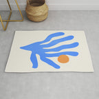 Jazz Blue Leaf: Matisse Series 02 | Mid-Century Edition Rug Gallery Image 1