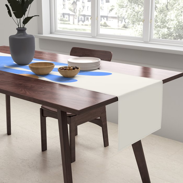 Jazz Blue Leaf: Matisse Series 02 | Mid-Century Edition Table Runner Gallery Image 2