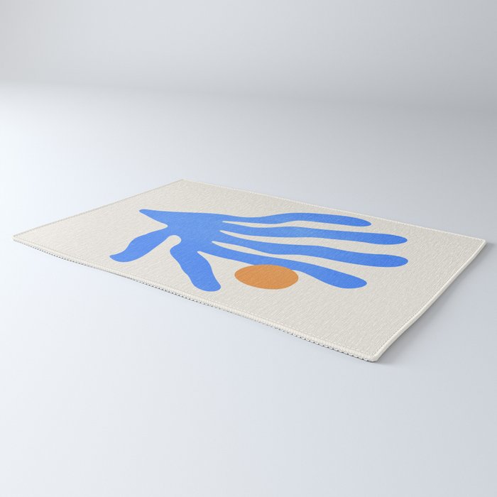 Jazz Blue Leaf: Matisse Series 02 | Mid-Century Edition Rug Gallery Image 3