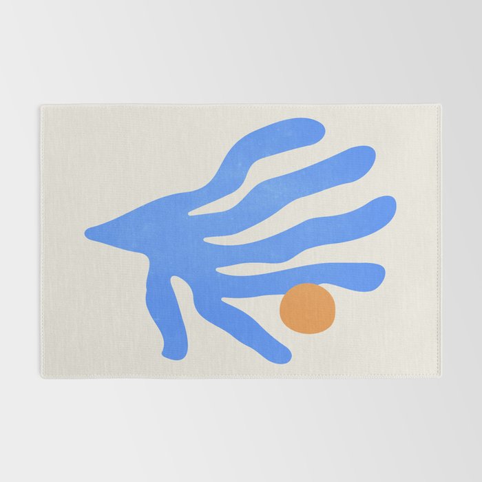 Jazz Blue Leaf: Matisse Series 02 | Mid-Century Edition Rug Gallery Image 2