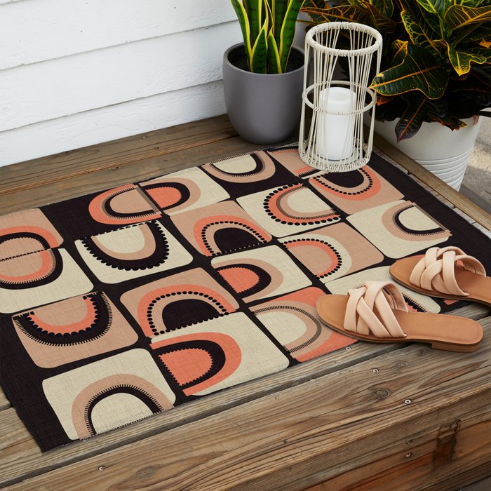 checkers rainbows modern shapes Outdoor Rug Gallery Image 2
