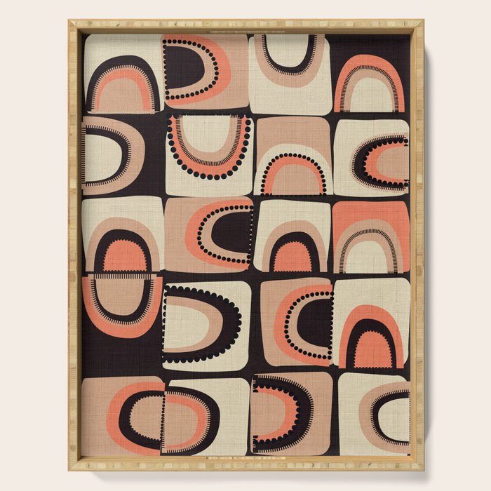 checkers rainbows modern shapes Serving Tray Gallery Image 1