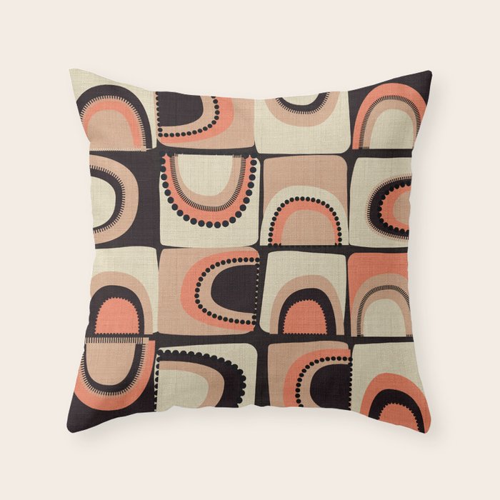 checkers rainbows modern shapes Throw Pillow Gallery Image 1