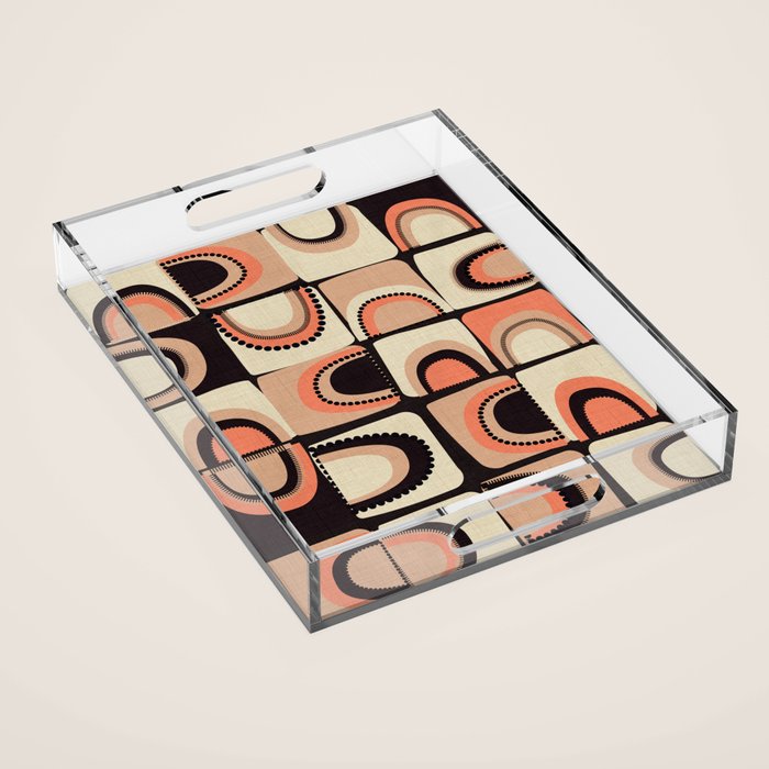 checkers rainbows modern shapes Acrylic Tray Gallery Image 1