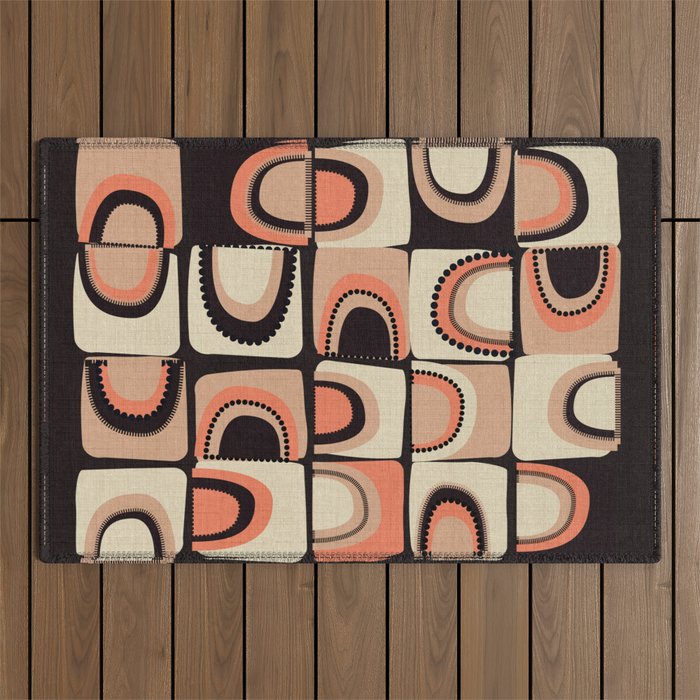 checkers rainbows modern shapes Outdoor Rug Gallery Image 1