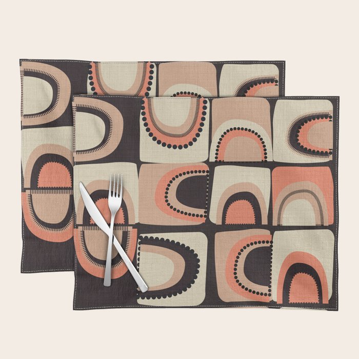 checkers rainbows modern shapes Placemat Gallery Image 1