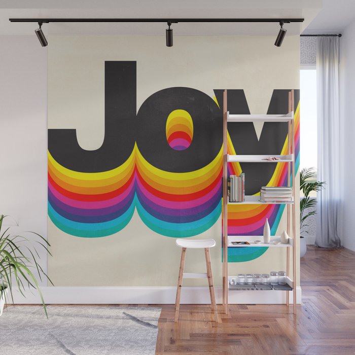 Joy: Retro Typography Edition Wall Mural Gallery Image 1