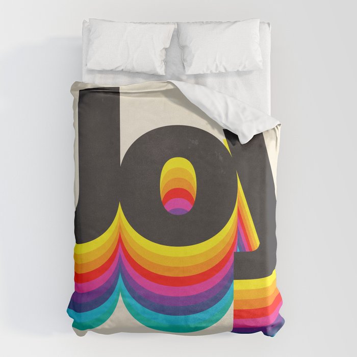 Joy: Retro Typography Edition Duvet Cover Gallery Image 6