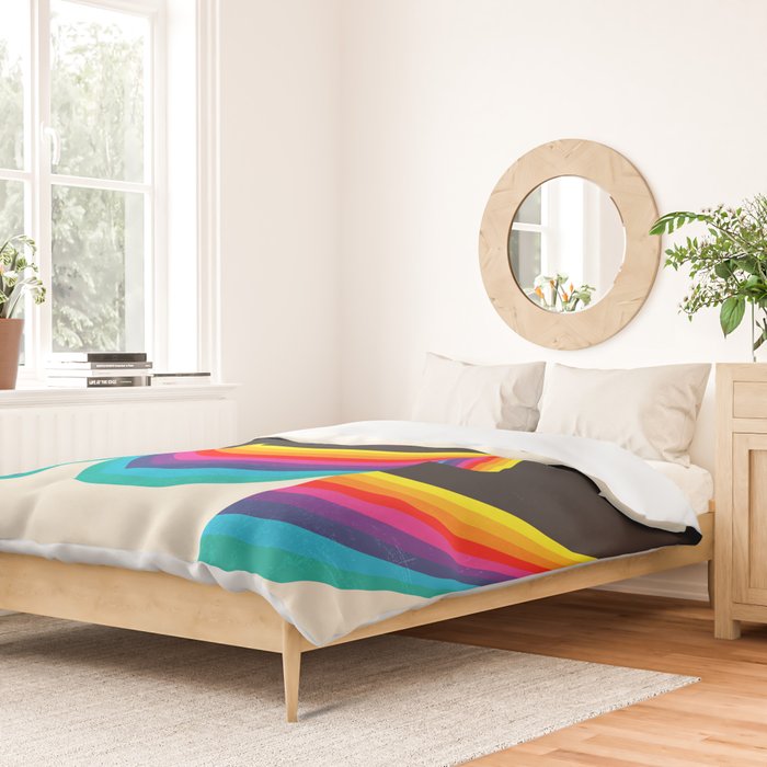 Joy: Retro Typography Edition Duvet Cover Gallery Image 2