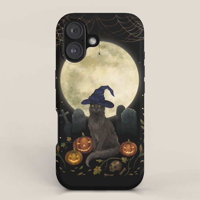 The Black Cat on Halloween Night iPhone Case Gallery Image 1
