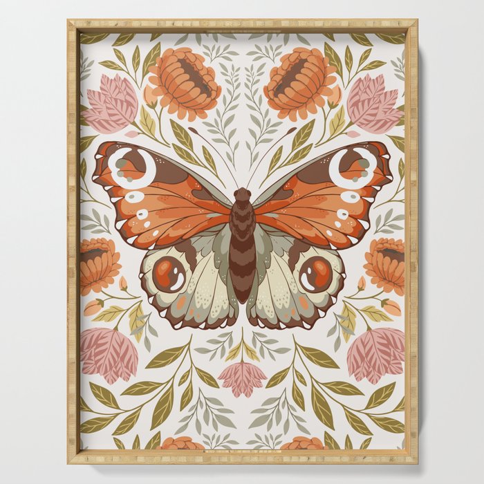 William Morris Inspired Butterfly Serving Tray Gallery Image 1