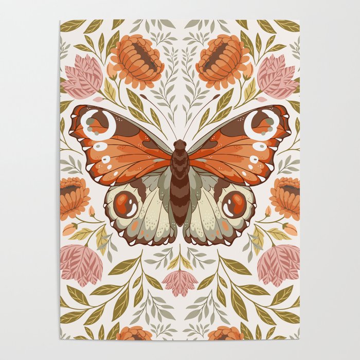 William Morris Inspired Butterfly Poster Gallery Image 4