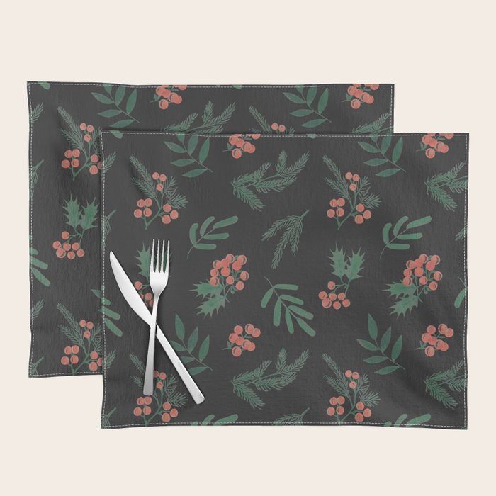 Yuletide Botanical Print Placemat Gallery Image 1