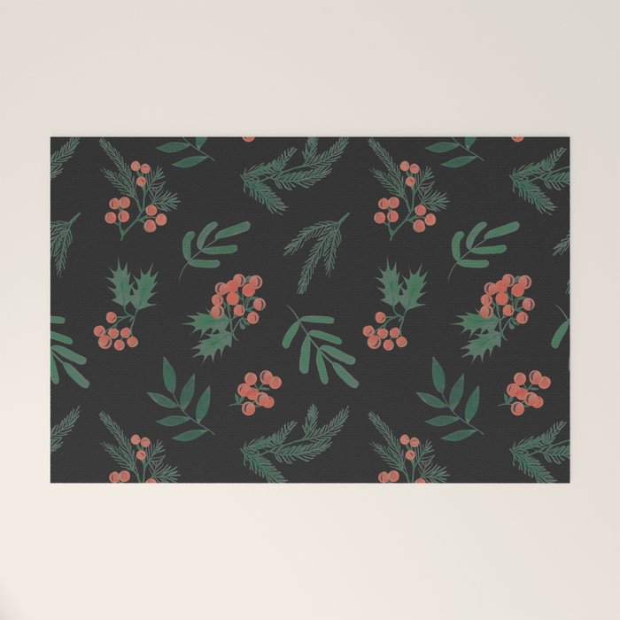 Yuletide Botanical Print Welcome Mat Gallery Image 1