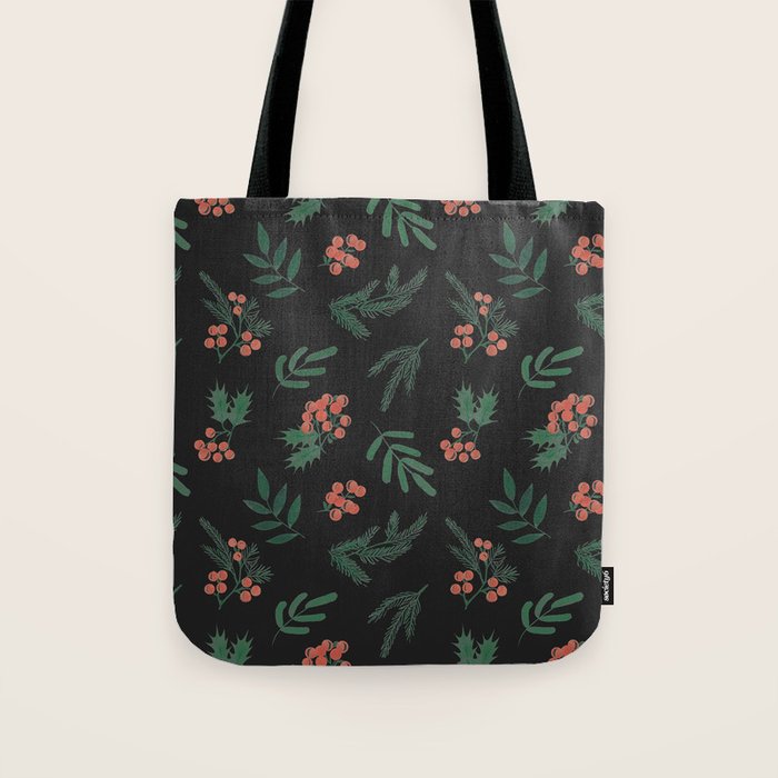 Yuletide Botanical Print Tote Bag Gallery Image 1