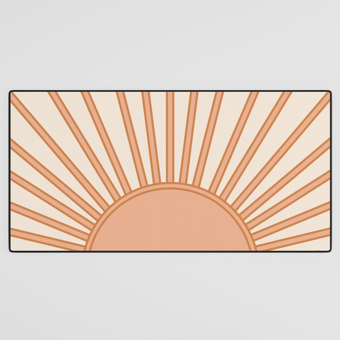 Sun Print Sunrise Sunshine Sun Wall Art Boho Sun Earth Tones Terracotta Mid Century Modern Decor  Desk Mat Gallery Image 3