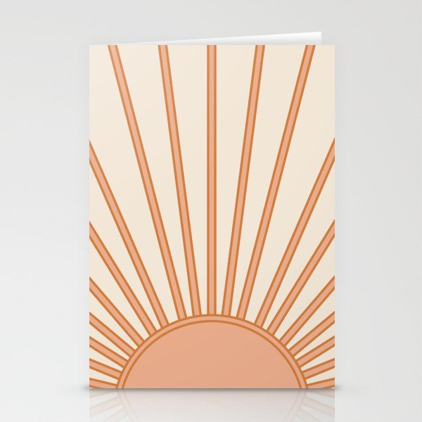 Sun Print Sunrise Sunshine Sun Wall Art Boho Sun Earth Tones Terracotta Mid Century Modern Decor  Stationery Card Gallery Image 2