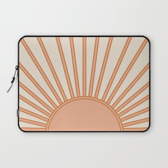Sun Print Sunrise Sunshine Sun Wall Art Boho Sun Earth Tones Terracotta Mid Century Modern Decor  Laptop Sleeve Gallery Image 1
