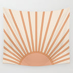 Sun Print Sunrise Sunshine Sun Wall Art Boho Sun Earth Tones Terracotta Mid Century Modern Decor  Wall Tapestry Gallery Image 4
