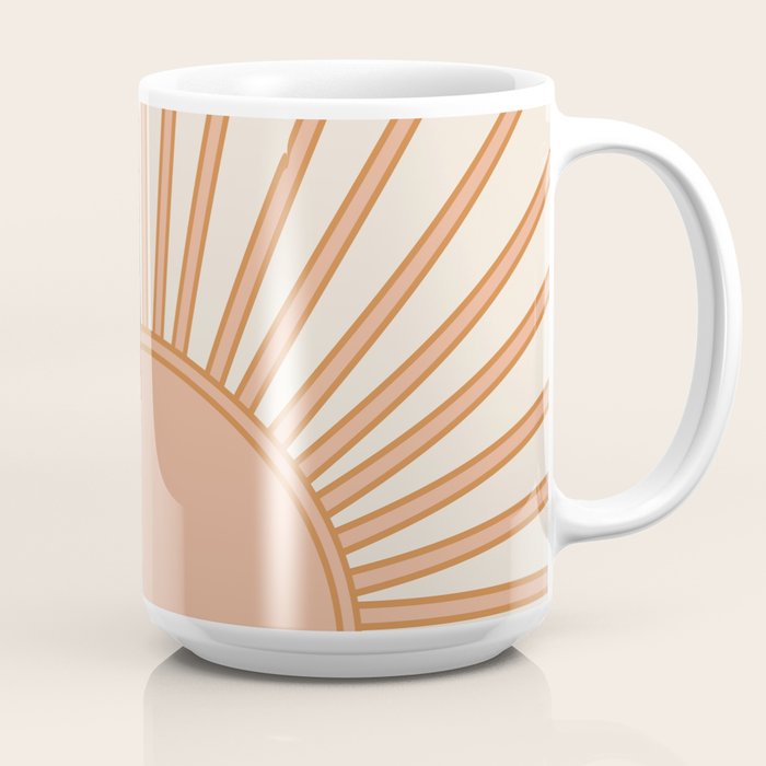 Sun Print Sunrise Sunshine Sun Wall Art Boho Sun Earth Tones Terracotta Mid Century Modern Decor  Coffee Mug Gallery Image 2